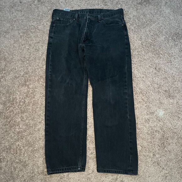 Vintage Levi's Mens 38X30 Black 505 Regular Fit Straight Leg Jeans - Picture 1 of 7